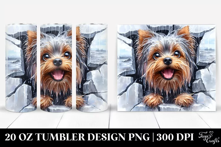 Enthusiastic Yorkshire Terrier in Watercolor | 20 oz Tumbler