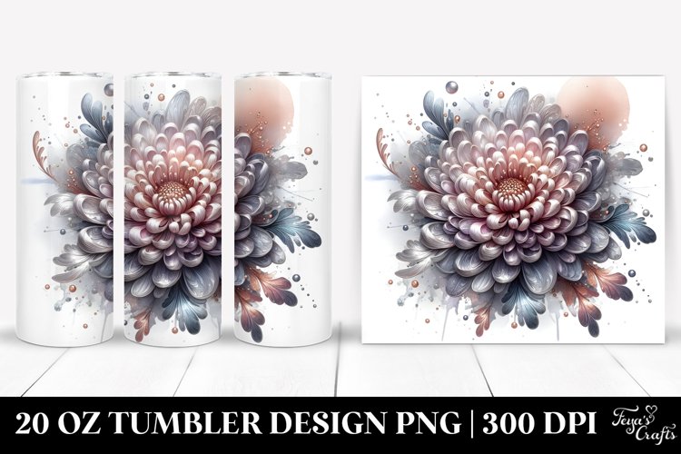 Shiny Chrysanthemum with Metallic Insertions | 20 Oz Tumbler example image 1