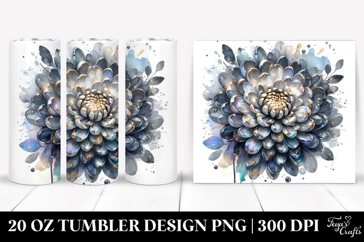 Shiny Chrysanthemum with Metallic Insertions | 20 Oz Tumbler example image 1