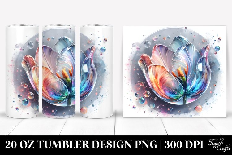 Watercolor Tulip Splash Tumbler