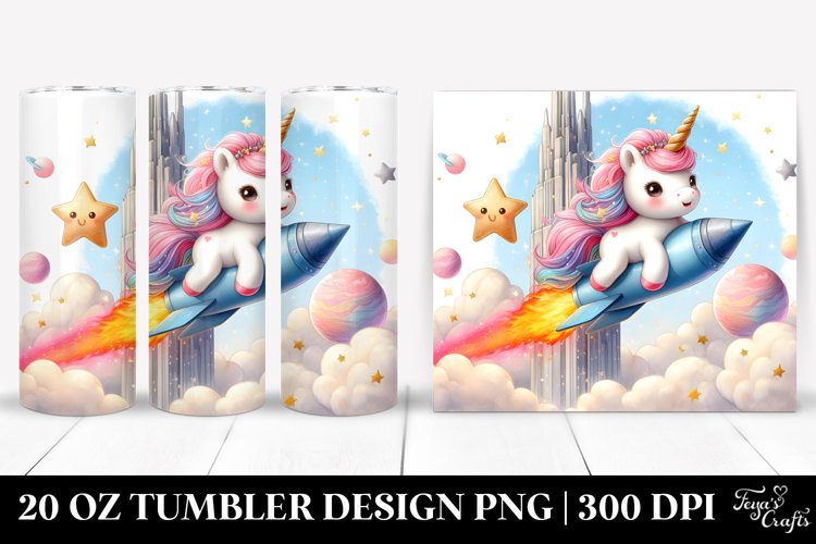 Cute Unicorn Comet Sky-High Tower | 20 Oz Tumbler