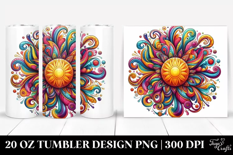 colorful whimsical vibrant sun | 20 Oz Tumbler