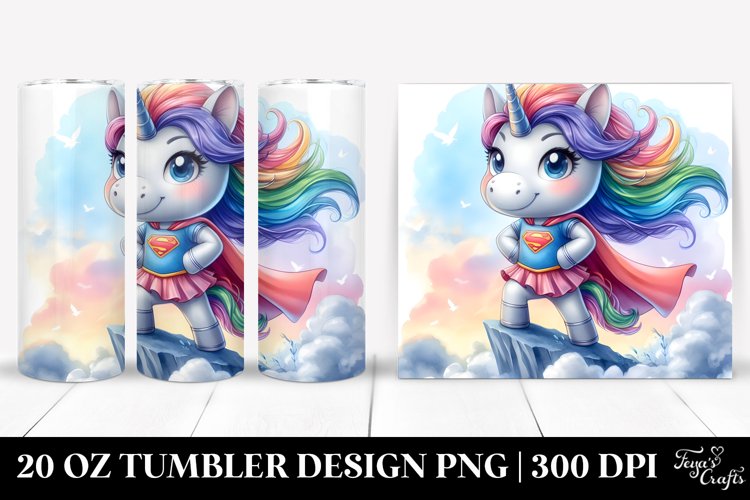 Cute Unicorn Hero Airy Mountaintop | 20 Oz Tumbler example image 1