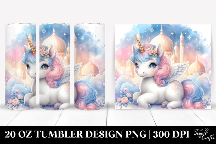 Magical Unicorn Sky Palace | 20 Oz Tumbler example image 1