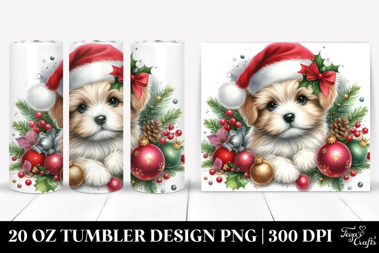 Cute Dog with Christmas Ornaments, 20 Oz Tumbler