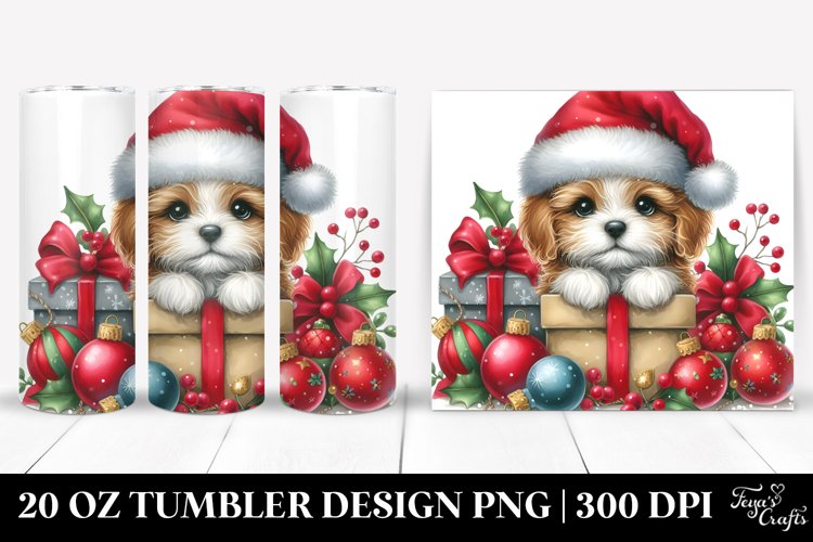 Adorable Dog with Ornaments, High-Resolution 20 Oz Tumbler example image 1