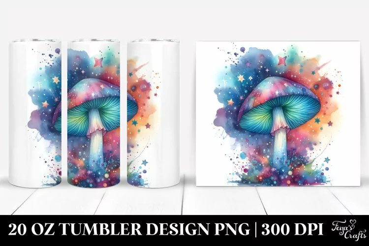Colorful Watercolor Magical Celestial Astral Mushroom | 20