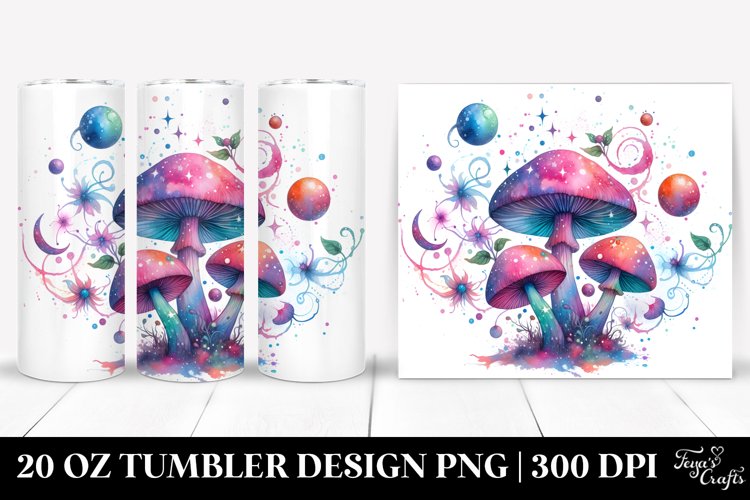 Colorful Watercolor Magical Celestial Astral Mushroom | 20 example image 1