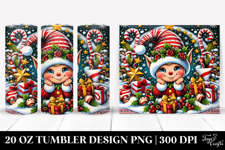 Christmas PNG 20 Oz Tumbler Design example image 1