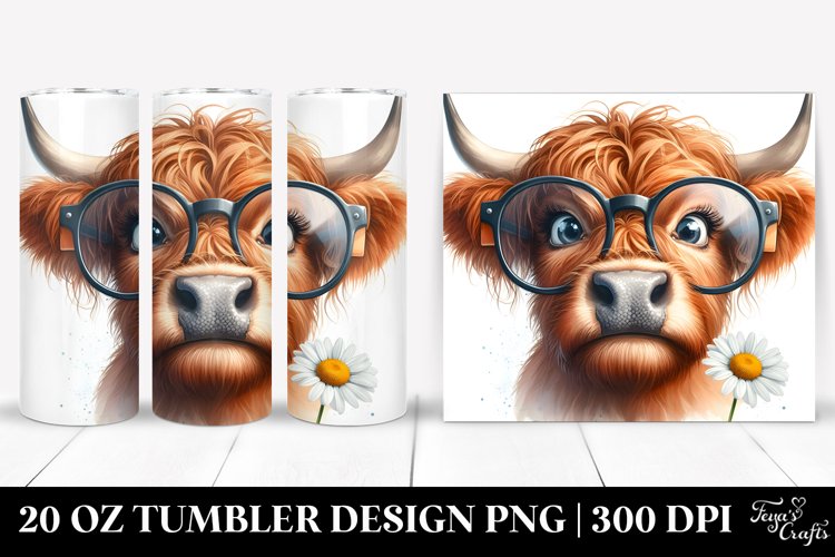 Highland Cow Portrait,es,Daisy | 20 Oz Tumbler