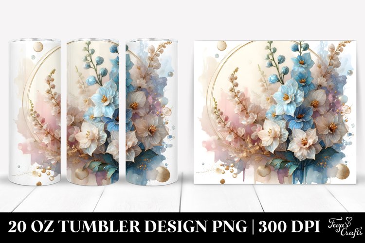 Shiny Delphinium with Golden Insertions 20 Oz Tumbler example image 1