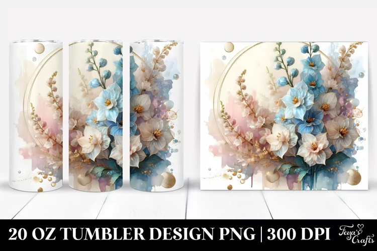 Shiny Delphinium with Golden Insertions 20 Oz Tumbler