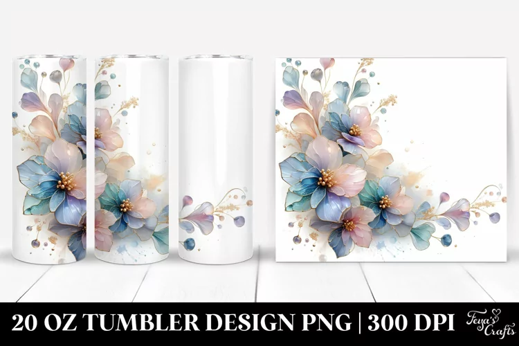 Shiny Delphinium with Golden Insertions 20 Oz Tumbler