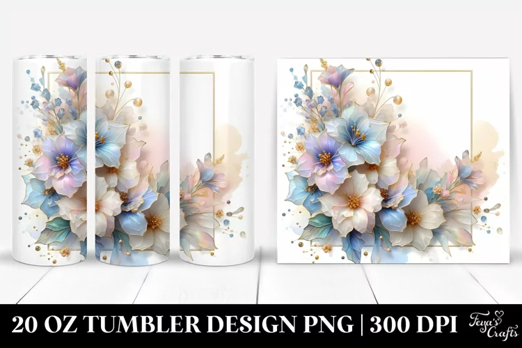 Shiny Delphinium with Golden Insertions 20 Oz Tumbler
