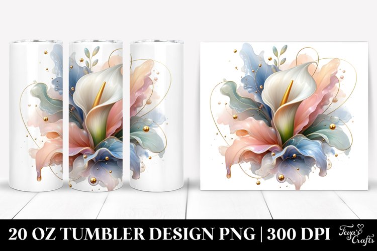 Glossy Calla Lily with Golden Insertions 20 Oz Tumbler example image 1
