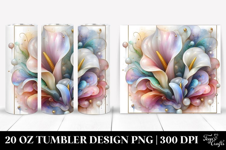Glossy Calla Lily with Golden Insertions 20 Oz Tumbler example image 1