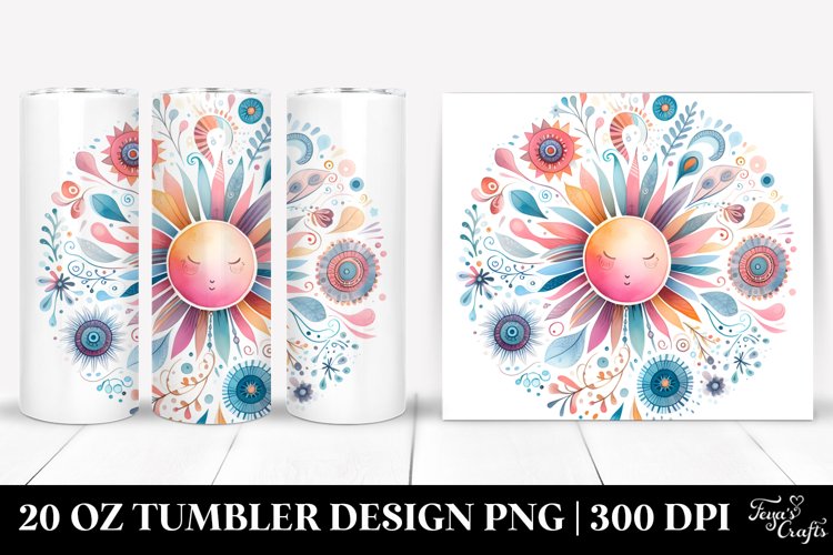Colorful Whimsical Pastel Sun | 20 oz Tumbler