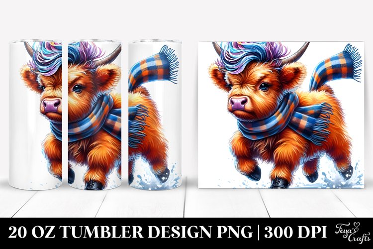 Cute Baby Highlandcow Winter Pose | 20 oz Tumbler