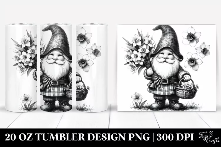 Cute Gnome Narcissus Flowers Tumbler 20 oz Tumbler