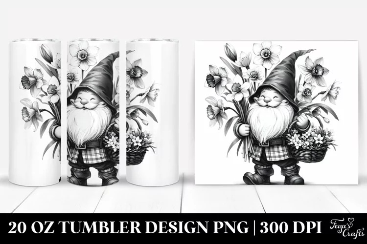 Cute Gnome Narcissus Flowers Tumbler 20 oz Tumbler