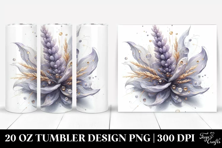 Detailed Shiny Lavender Tumbler 20 oz Tumbler
