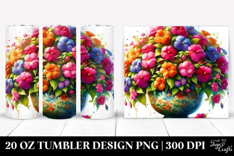 Vibrant Impatiens Vase | 20 oz Tumbler