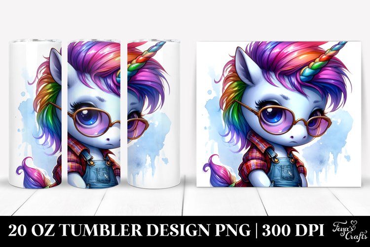 Vibrant Baby Unicorn with Cool Haircut 20 Oz Tumbler