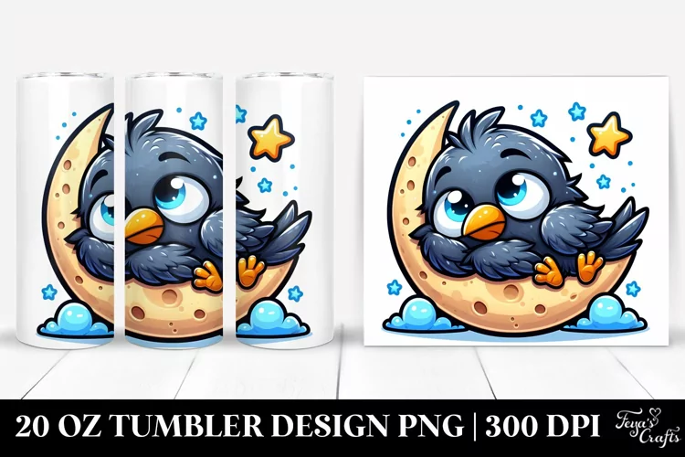 Colorful Cartoon Baby Blackbird Tumbler