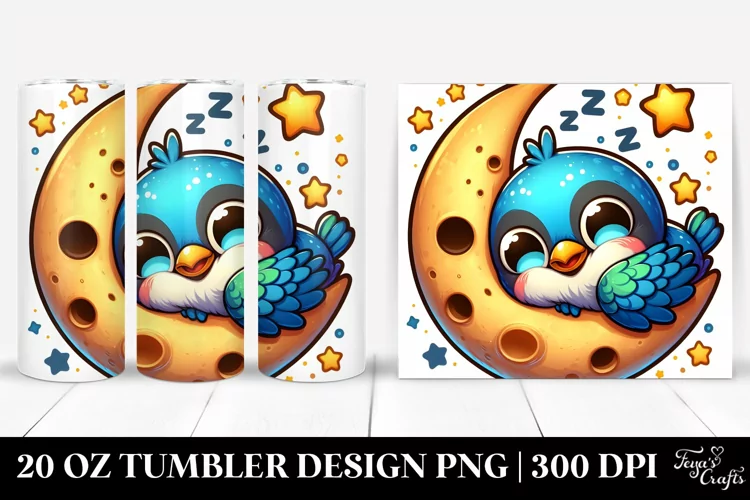 Colorful Cartoon Baby Blackbird Tumbler