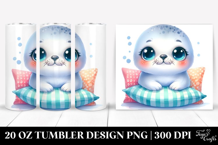 Colorful Baby Seal Tumbler example image 1