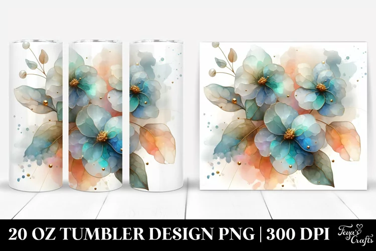Glossy Impatiens with Golden Insertions 20 Oz Tumbler