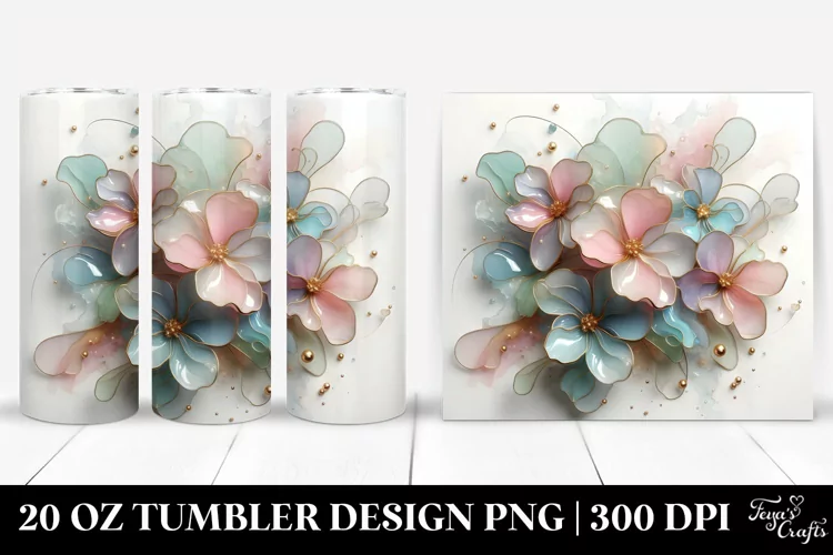 Glossy Impatiens with Golden Insertions 20 Oz Tumbler
