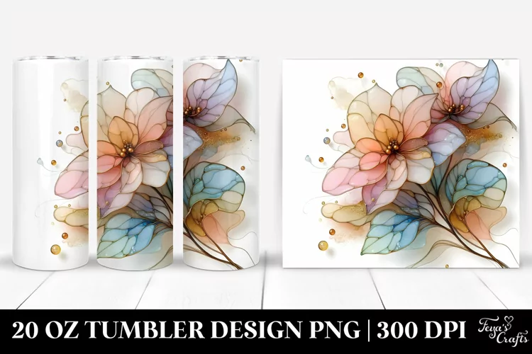 Glossy Impatiens with Golden Insertions 20 Oz Tumbler
