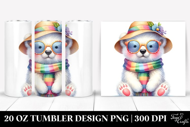 Colorful Baby Polar Bear Tumbler example image 1