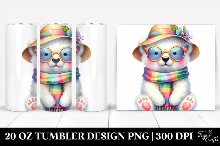 Colorful Baby Polar Bear Tumbler