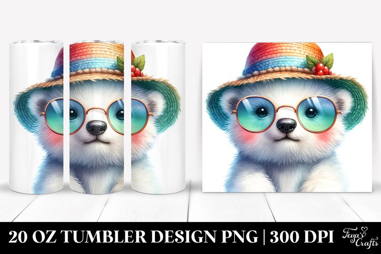 Colorful Baby Polar Bear Tumbler example image 1