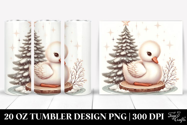 Cute Winter Baby Swan, Transparent 20 Oz Tumbler