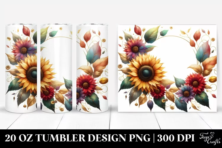 Colorful Sunflower Abstract Frame | 20 Oz Tumbler