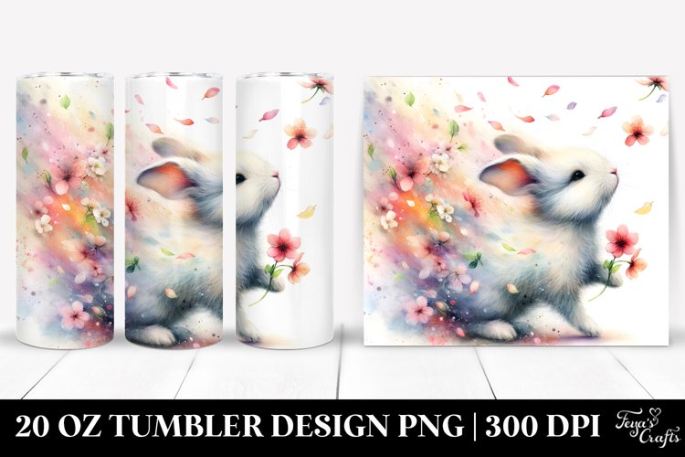 Rabbit Spring Petals Tumbler | 20 Oz Tumbler