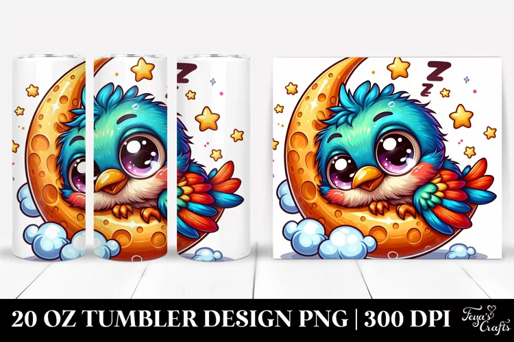 Crazy Baby Wren on the Moon | 20 oz Tumbler