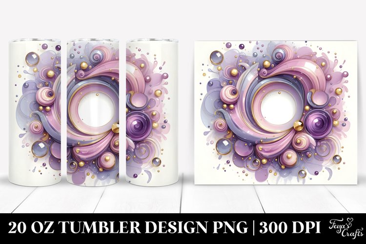 Glossy Violet, Watercolor 20 Oz Tumbler example image 1