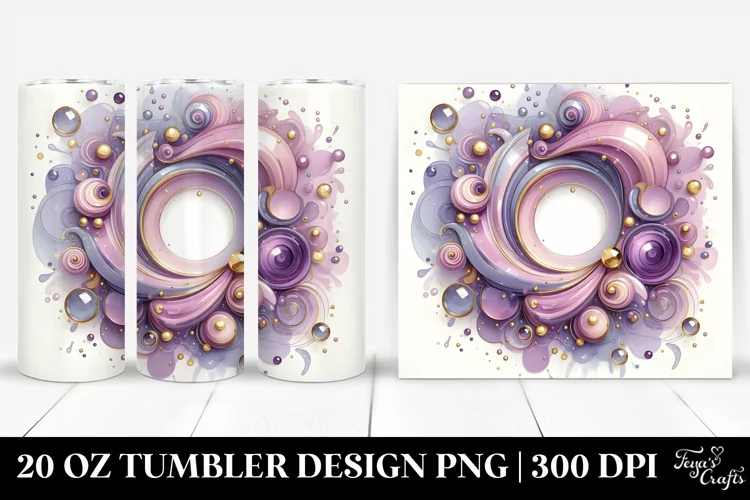 Glossy Violet, Watercolor 20 Oz Tumbler