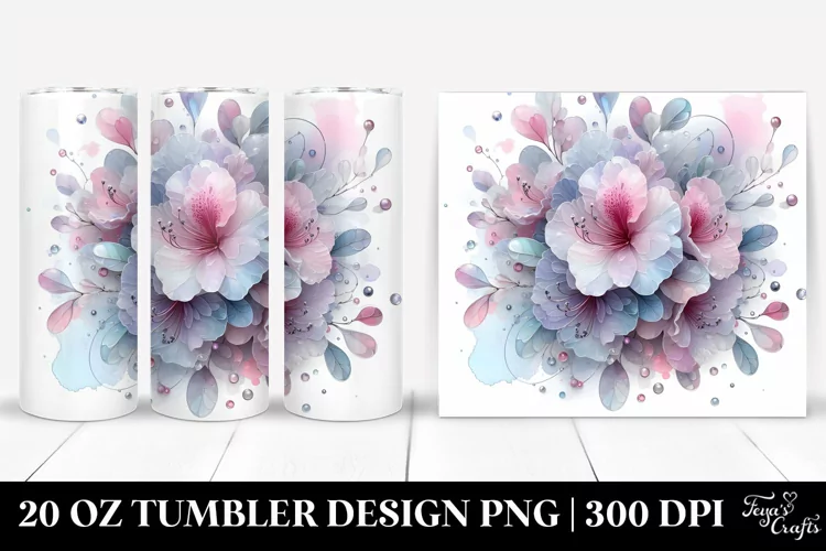 Glossy Rhododendron, Watercolor 20 Oz Tumbler