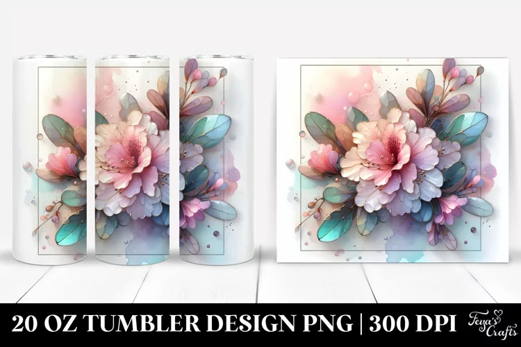 Glossy Rhododendron, Watercolor 20 Oz Tumbler