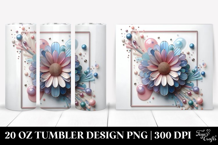 Glossy Daisy, Watercolor 20 Oz Tumbler example image 1