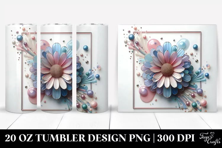 Glossy Daisy, Watercolor 20 Oz Tumbler