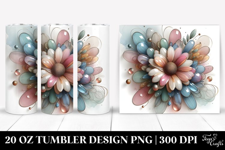 Glossy Daisy, Watercolor 20 Oz Tumbler example image 1