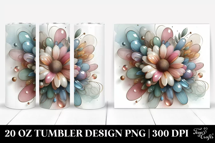 Glossy Daisy, Watercolor 20 Oz Tumbler