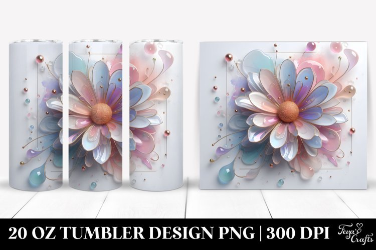 Glossy Daisy, Watercolor 20 Oz Tumbler example image 1
