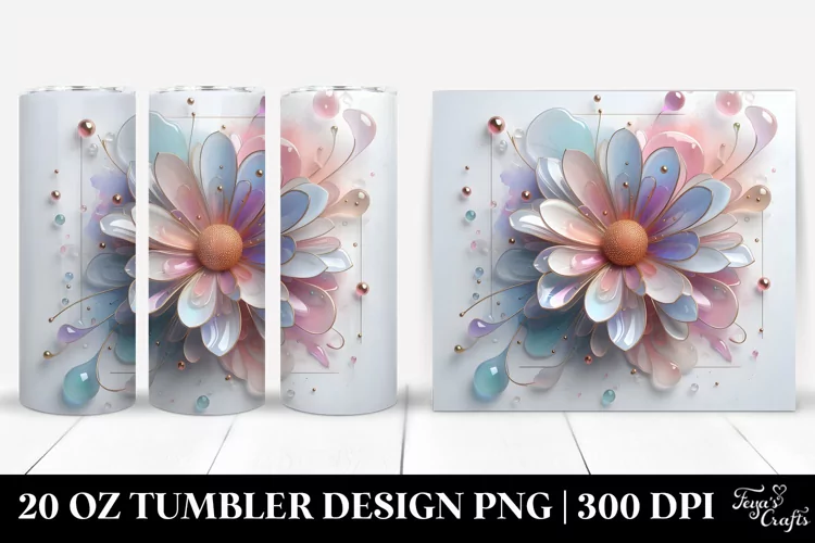 Glossy Daisy, Watercolor 20 Oz Tumbler